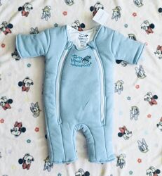 3-6 міс. Primark утеплений спальник на молніях колір блакитний на товстому 