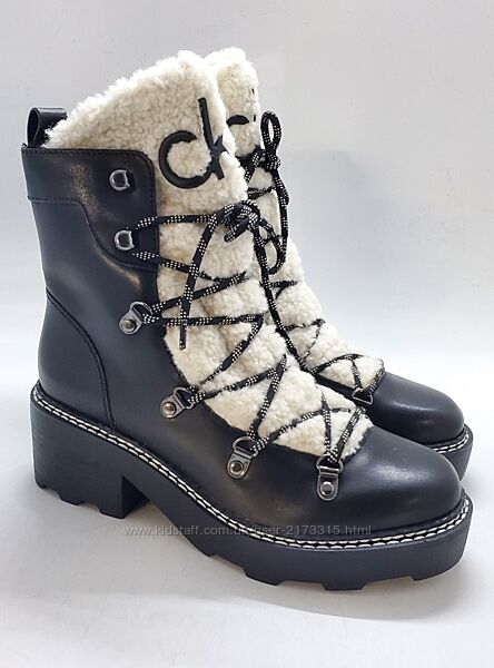 Жіночі шкіряні чорні черевики оригінал Calvin Klein 36 розмір 23 см. устілк