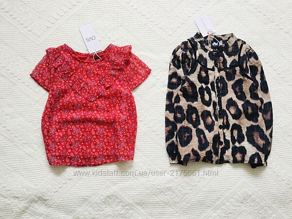 5-6 рок. 110-116 зріст. Primark. Ovs Італія. яскраві блузи. віскоза. нові з