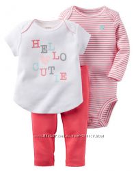 Комплекты Carters 3 в 1 для девочек от 9 до 18 месяцев
