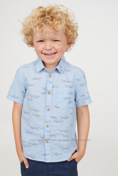 Рубашки с коротким рукавом H&M и Childrens Place 18-24 мес, 3-4, 5-6, 7-8  