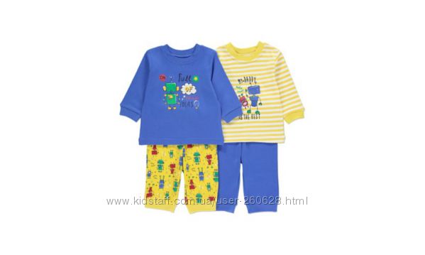 Пижамы George для мальчиков 9-12, 12-18 и 18-24 месяцев