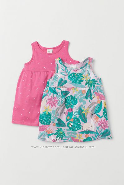 Платья трикотажные H&M для девочек 6-9, 18-24 мес, 2-3, 3-4 года