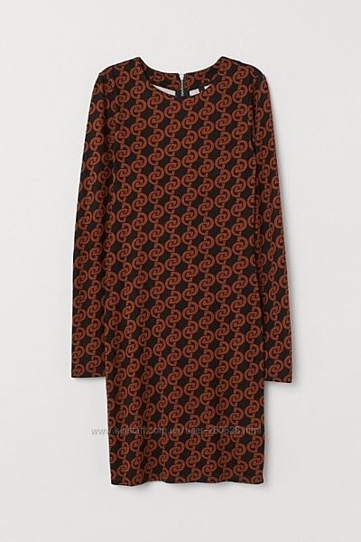 Облегающее трикотажное платье H&M размер 34 XS