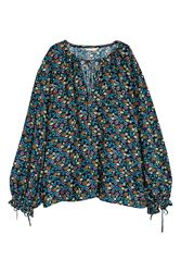 Объемная блуза в цветочный принт H&M PREMIUM, xs-s
