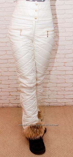 Очень красивые, стильные зимние теплые брюки с красивой высокой посадкой