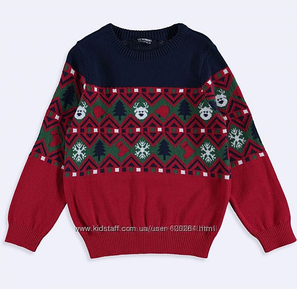 Светр Новорiчний/Бавовна-104та128см-Джемпера в Школу/Нарядн.116-146-Waikiki