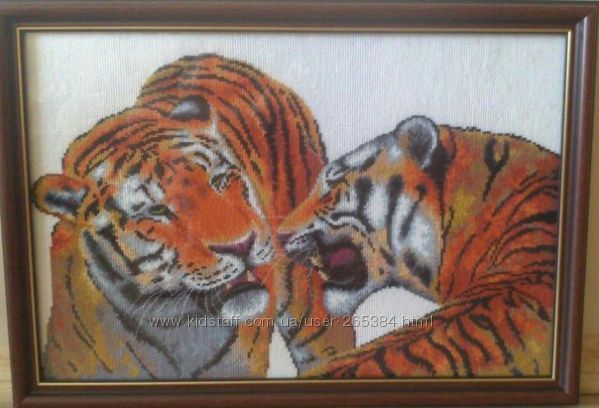 Вышитая картина Тигры 
