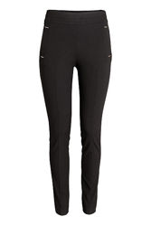 Базовые черные штаны лосины леггинсы с стрелками от H&M