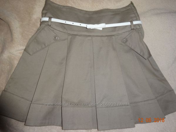 Серо-коричневая стильная юбка  Lili Gaufrette, рост до 152см