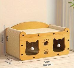 Домик когтеточка для кота, с игрушкой