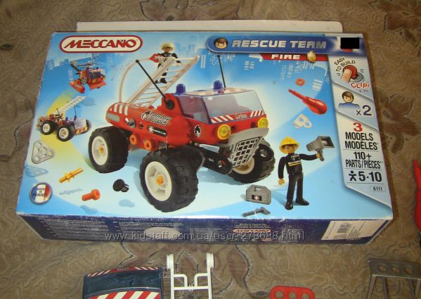 Конструктор Meccano Rescue Team К-тор пожарный грузовик 3 модели