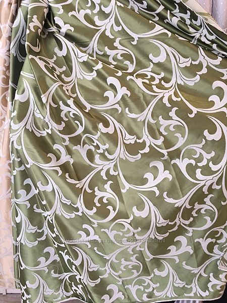 Готові штори з рослинним орнаментом