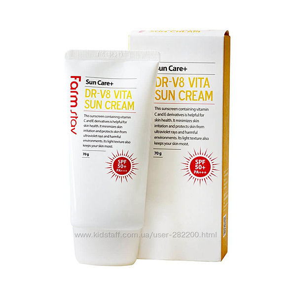 Солнцезащитный крем с витаминным комплексом  FarmStay Dr-V8 Vita Sun Cream