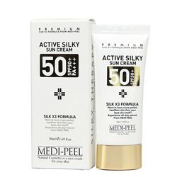 Солнцезащитный крем пептидный  Medi-peel Active Silky Sun Cream SPF50PA