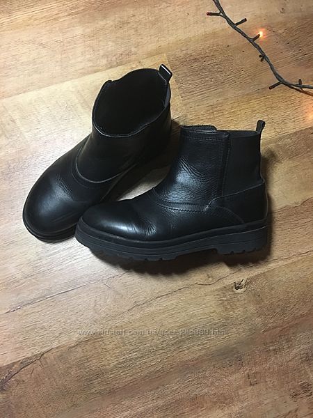 Стильные кожаные ботинки для мальчика-подростка Zara 38 размер 24, 5 см
