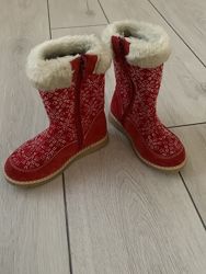 Сапожки на девочку зима. Натуральный замш /внутри овчина.