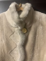 Женская Натуральная Шуба из Мутона и норки под пояс