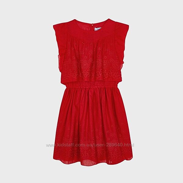 Красное платье с вышивкой арт. 6919 новая коллекция Mayoral на 157-162 см