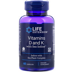 Витамины D3  5000МЕ и К , Йод -  Extension, 60 капсул